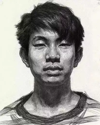 素描头像细节年龄性别的区别
