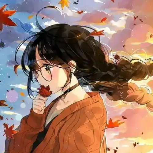 未来很迷茫,但我们要坚强枫叶系的动漫女生头像
