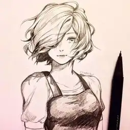 自动铅笔画出动漫美少女,我也要有一张做头像
