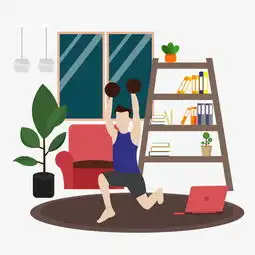 卡通插画风健身的男人图片素材其他格式下载动漫人物大全
