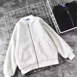adidas阿迪达斯三叶草情侣款外套水原希子同款羊羔绒夹克
