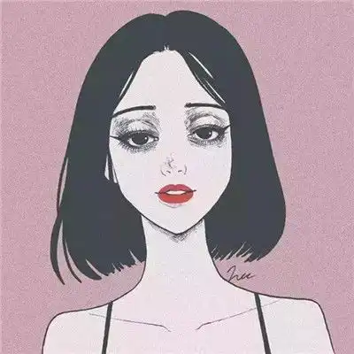 手绘头像女生唯美简约可爱又漂亮的长发短发女生
