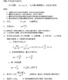 高中物理公式

