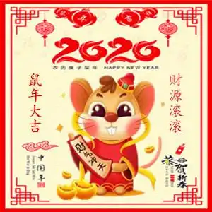 2020鼠你好运,大吉大利微信旺财头像
