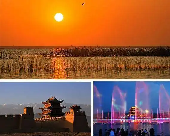 敦煌全景金塔胡杨林张掖七彩丹霞额济纳胡杨林8日全景
