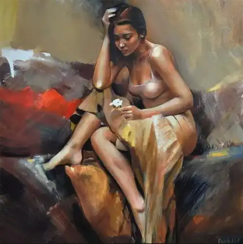 人体油画中的年轻女郎,个个性感绝伦,身材爆表
